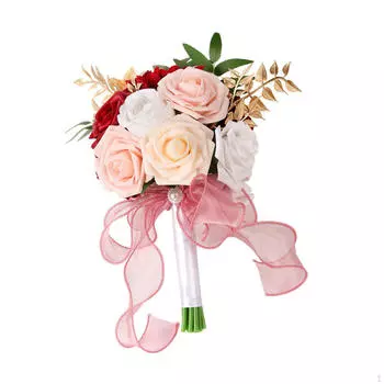 11,4-дюймовый шелковый букет невесты из роз, свадебный цветок невесты White