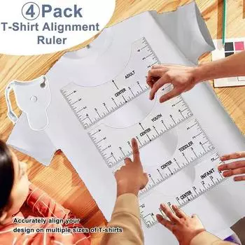 11/4PCS/SET Round T-Shirt Neck Measurement Tools Alignment PVC Scalar Guide Ruler For Handmade Sewing Accessories прозрачный