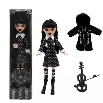 11,5-дюймовая кукла с подарочной коробкой, черное платье, каблуки и волосы, идеальная игрушка в подарок для девочек и фанатов One Size