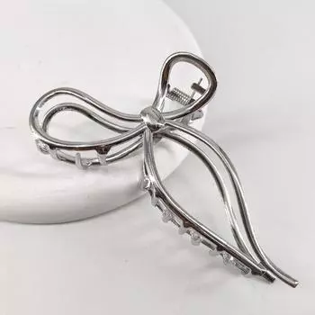 11.5cm Three-Dimensional Line Sweet Bow Large Hair Claw Metal Shark Clip For Woman Hair Accessories