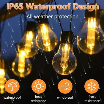 11.7M/8.9M LED String Lights Solar Outdoor Light with Remote Control & USB, 8 Modes IP65 Waterproof for Garden, Terrace, Balcony 8.9m теплый белый