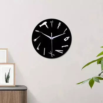 11.81 Настенные часы, украшение, подарок парикмахерам, простые, универсальные, креативные, декоративные, подвесные Black Background