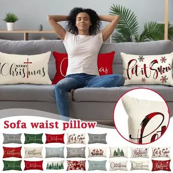 11,8 X 19,7 дюймов Счастливого Рождества, Наволочка для подушки, Зимний праздник, Наволочка для дивана, Украшение для рождественской елки One Size
