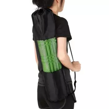 11,8 x 27,5 дюймов, сетчатая сумка для коврика для йоги, легкая дышащая спортивная сумка для спортивного оборудования на шнурке чёрный