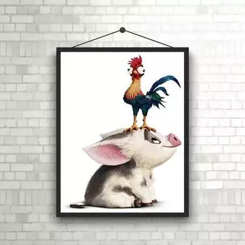 11,8x15,7 дюймов 5D DIY Алмазная картина, Свинья, Набор для вышивки, Алмазная картина на воде, Украшение для дома ручной работы в подарок Round drill 30x40cm