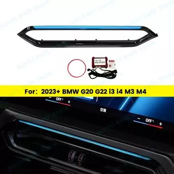 11 цветных светодиодных вентиляционных отверстий для BMW 2023+ G20 G22 G80 G82 i3 i4 M3 M4 центральная консоль автомобильная декоративная лампа воздухозаборника окружающего освещения