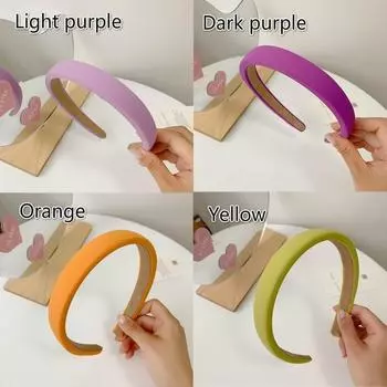 11 цветов простые сплошные губчатые повязки на голову женские модные винтажные повязки для волос головные уборы новые аксессуары для волос светло-фиолетовый