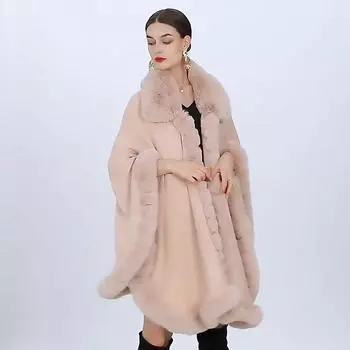 11 цветов, зимний плащ, кашемировое теплое толстое свободное пальто, пончо, женская накидка из искусственного меха с воротником, большой маятник, кардиган «ласточкин хвост», уличная одежда One Size золотой
