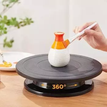 11-дюймовая черная вращающаяся пластина для украшения торта и изготовления гончарных изделий, многофункциональные инструменты для самостоятельной работы, кухонный гаджет для выпечки