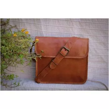 11-дюймовая кожаная сумка через плечо, чехол для ноутбука, портфель, подарочная сумка через плечо 9 X 11 X 3.5 inches