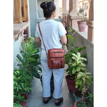 11-дюймовая кожаная сумка через плечо для iPad/Tab, сумка-ранец, сумка-мессенджер ручной работы 9 x 11 x 3 in коричневый