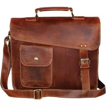 11-дюймовая маленькая кожаная сумка-мессенджер, сумка через плечо, винтажная сумка-мессенджер для женщин и мужчин, мужской кошелек, совместимая с Ipad и планшетом 9*11 inch коричневый