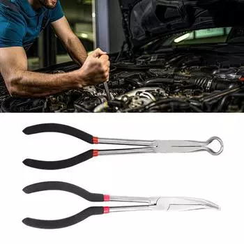 11-дюймовые плоскогубцы для свечей зажигания с кольцевой головкой, плоскогубцы с длинным носом 280 мм, провод для автомобильной свечи зажигания 90-Degree Bent Head чёрный