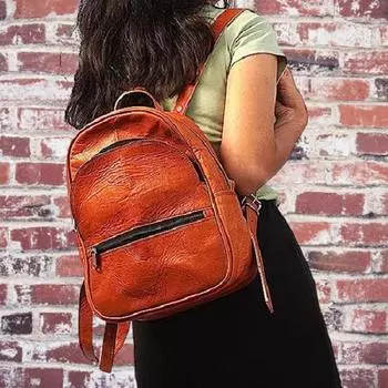 11-дюймовый кожаный рюкзак-кошелек для женщин, модный дизайнер, повседневный выходной, дорожные женские сумки на ремне, подарок для нее 5 X 10 X 11 in коричневый