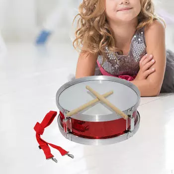 11-дюймовый малый барабан для детского выступления с барабанными палочками, портативный музыкальный инструмент для детей
