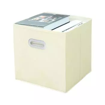 11-дюймовый складной тканевый органайзер для хранения кубов с ручками, большой складной контейнер для хранения кубов бежевый