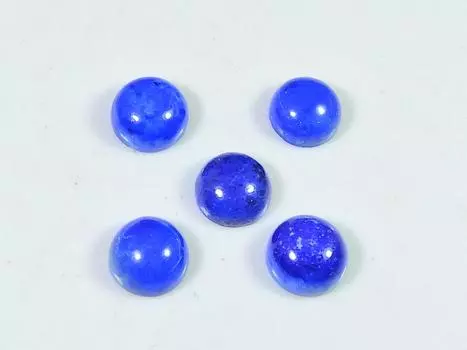 11 карат натуральный голубой лазурит круглый кабошон драгоценный камень россыпью 5 шт. лот 7X7 мм RQ-1882