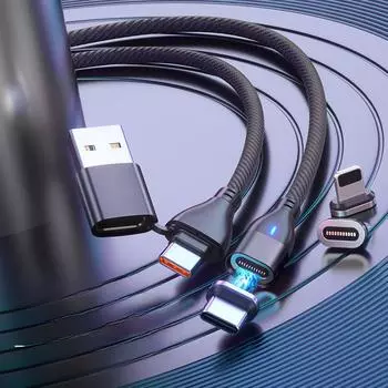 11-контактный магнитный 6-в-1 PD100W кабель для быстрой зарядки ноутбуков и телефонов, поддержка передачи данных 5A Single Android Magnetic Head (Without Cable) красный