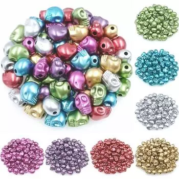 11 мм * 13 мм, 10 шт., нежные серебряные, золотые бусины в виде головы черепа для DIY браслета, ожерелья, изготовления ювелирных изделий, ювелирные изделия на Хэллоуин, ювелирные изделия 11x13mm серебряный