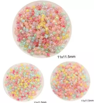 11 мм 40 шт. прозрачные акриловые аксессуары ярких цветов, сэндвич, матовая форма звезды, свободные бусины для DIY, кулон, ожерелье, браслет