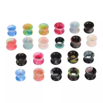 11 пар 8 мм комплект для растягивания ушей полые красочные модные силиконовые расширители для ушей ювелирные изделия для пирсинга