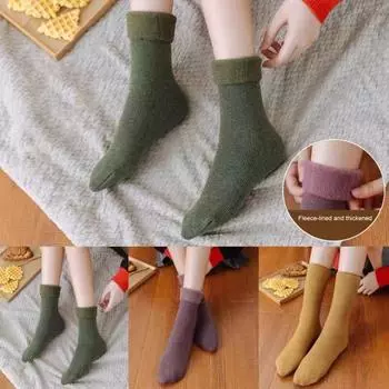 11 пар зимних носков унисекс из толстого плюша средней длины, термоэластичные, нескользящие, однотонные, тонкие носки для катания на лыжах, коньках, кемпинга 11pcs