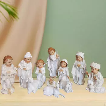 11 предметов Рождественские наборы для Рождества Рождение Иисуса Ремесла Статуэтка Украшение Смола