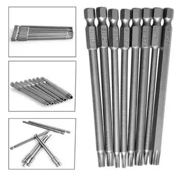 11 шт., 75 мм, отверстие 1/4 дюйма, шестиугольный хвостовик, электрические отвертки Torx, набор инструментов