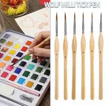 11 шт. Деревянная ручка, миниатюрная кисть для рисования акриловыми красками и акварелью