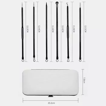 11 шт., игла от прыщей из нержавеющей стали, пинцет для удаления прыщей, средство для удаления угрей, инструмент для удаления комедонов, лечение угрей, удаление пятен с футляром серебряный