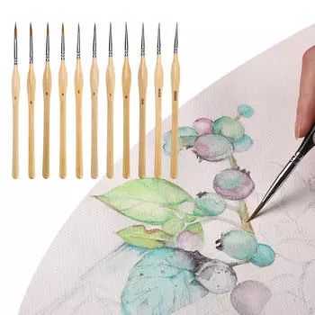 11 шт. кисти для рисования деталей, кисть для скульптуры, принадлежности для художника, линия для рисования маслом, акрилом и