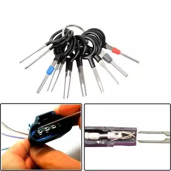 11 шт./компл., инструменты для снятия клемм, автомобильная электрическая проводка, обжимной разъем, набор экстракторов для автомобильных вилок, инструмент для ремонта 11pcs