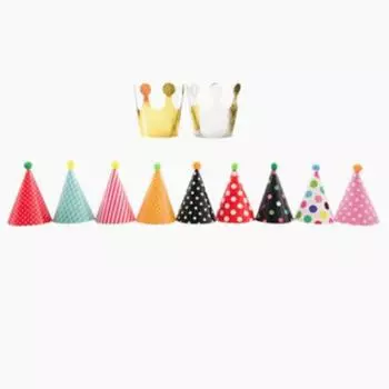 11 шт./компл. шапки для вечеринки в честь дня рождения в горошек детские шапки принадлежности для вечеринки