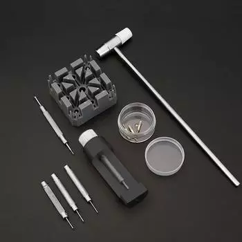 11 шт./комплект Инструмент для снятия звеньев часов, Ремонтный комплект для замены регулировки браслета часов, Съемник звеньев, штифты, пружинные стержни, молоток