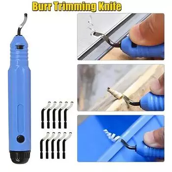 11 шт./комплект вращающихся лезвий для снятия заусенцев с ручкой, ручной инструмент для снятия заусенцев, нож для обрезки, скребок, набор инструментов для снятия фаски с кромки