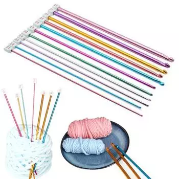 11 шт. крючки для вязания крючком, длинные спицы, легкий, удобный набор инструментов для вязания крючком, аксессуары для вязания