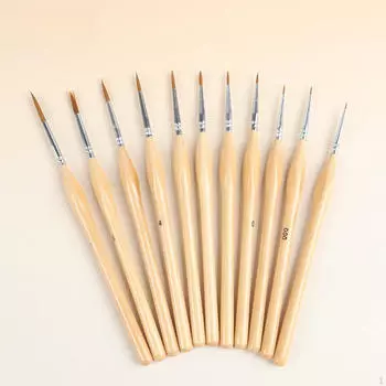 11 шт. Миниатюрные кисти для рисования Художественная подкладка Портативные принадлежности Удобные детали wood