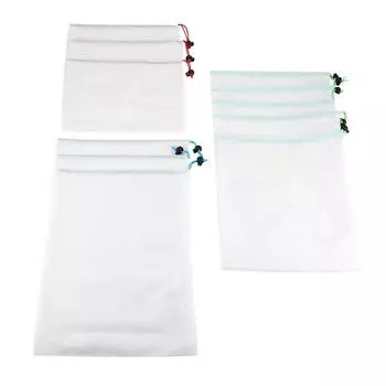 11 шт. многоразовых сетчатых сумок с завязками для фруктов, овощей, игрушек, сумка для покупок