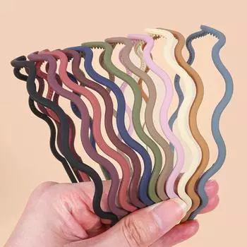 11 шт. Модная матовая тонкая повязка на голову для женщин и девушек, волнистая повязка для волос, женский обруч для волос, головной убор, резинка для волос, аксессуар для волос