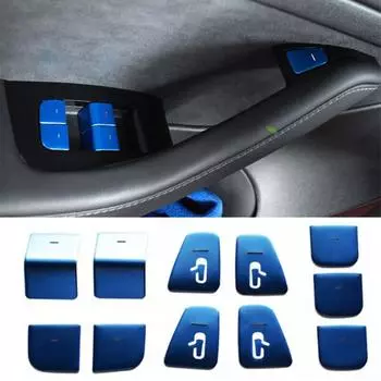 11 шт. наклейки на кнопку подъема двери автомобиля для модели Tesla 3 Y красный