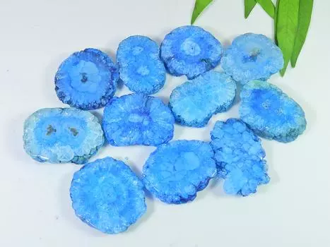11 шт. небесно-голубой солнечный друзовый агат жеодовый кабошон драгоценный камень лот 445 карат RQ-2659