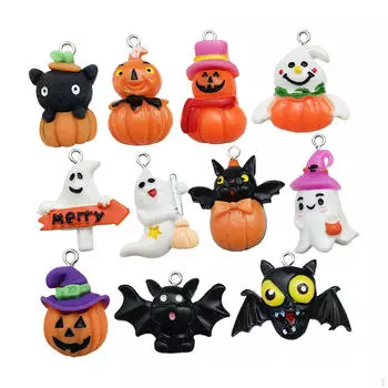 11 шт. подвески на Хэллоуин, подвески из смолы, брелок для украшений для сережек