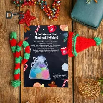 11 шт. Рождественские волшебные камешки, наполнители для рождественских коробок, светящиеся темными камнями с картой для декора сада на открытом воздухе Sets