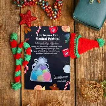 11 шт. Рождественские волшебные камешки, наполнители для рождественских коробок, светящиеся темными камнями с картой для декора сада на открытом воздухе Sets