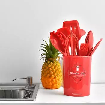 11 шт., силиконовая кухонная утварь с антипригарным покрытием, кухонный инструмент, лопатка, ковш, ложка, набор кухонной утвари