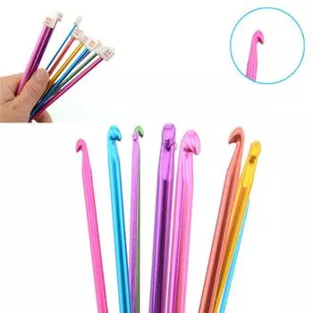 11 шт./упак. цветные железные крючки для вязания крючком 27 см, тунисские афганские спицы, набор для ручного вязания крючком для дома