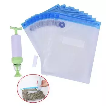 11 шт вакуумные пакеты для хранения пищевых продуктов, пластиковые пакеты для зерна, вакуумная упаковка синий