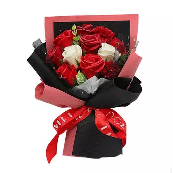 11 штук искусственных мыльных роз свадебный букет декоративный цветок для подарков с розовым цветом Pink B