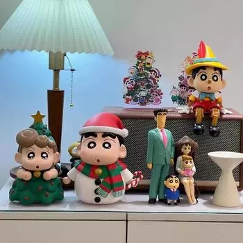 11 см аниме мелок Shin Chan фигурка Рождественская елка Himawari фигурка Nohara Shinnosuke Рождественская фигурка ПВХ милая кукла подарок A