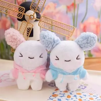 11 см креативный мультяшный кролик милый брелок для ключей детская кровать подвеска брелок мягкая успокаивающая игрушка детский рождественский подарок 11cm зелёный